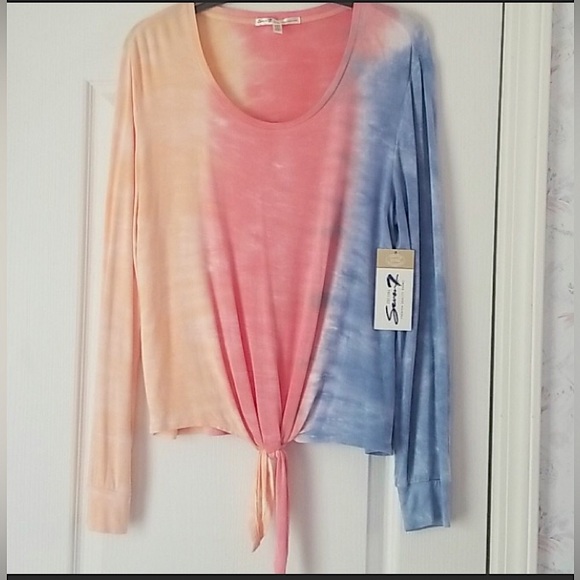 🆕🔥SEVEN7 SUPER SOFT&CHIC&STYLISH TIE DYE KNOT LONG SLEEVE SHIRT NWT!! BUNDLE🆙 - Picture 2 of 4